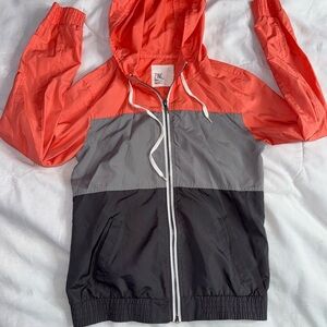 Zine Colorblock Jacket - Orange, Light Gray, and Dark Gray